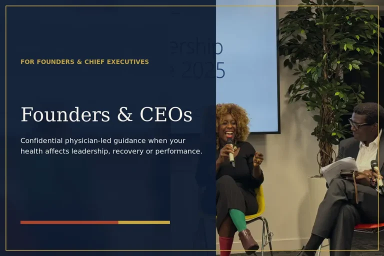 Confidential occupational health support for founders and CEOs