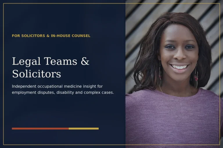 Occupational medicine support for legal teams and solicitors